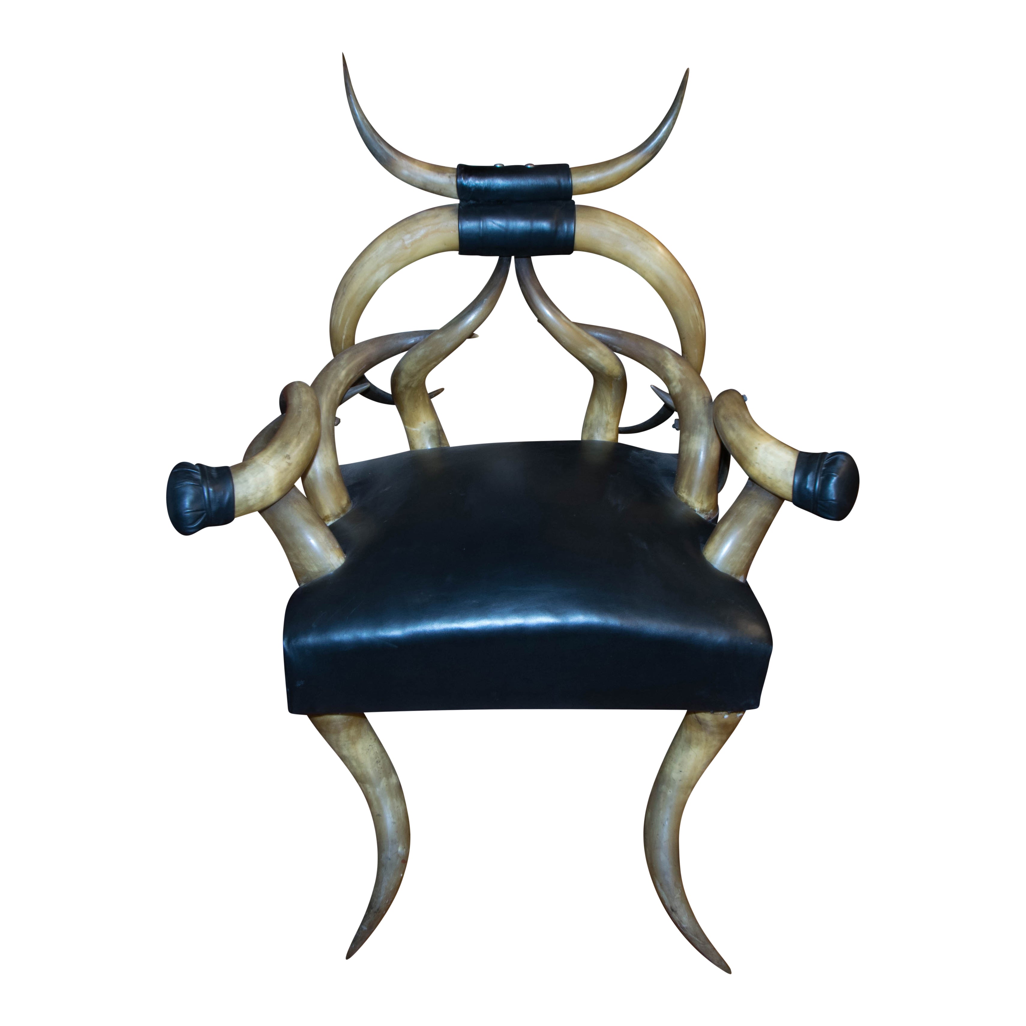 Matched Pair Steer Horn Chairs