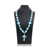 Turquoise Beaded Cross Necklace
