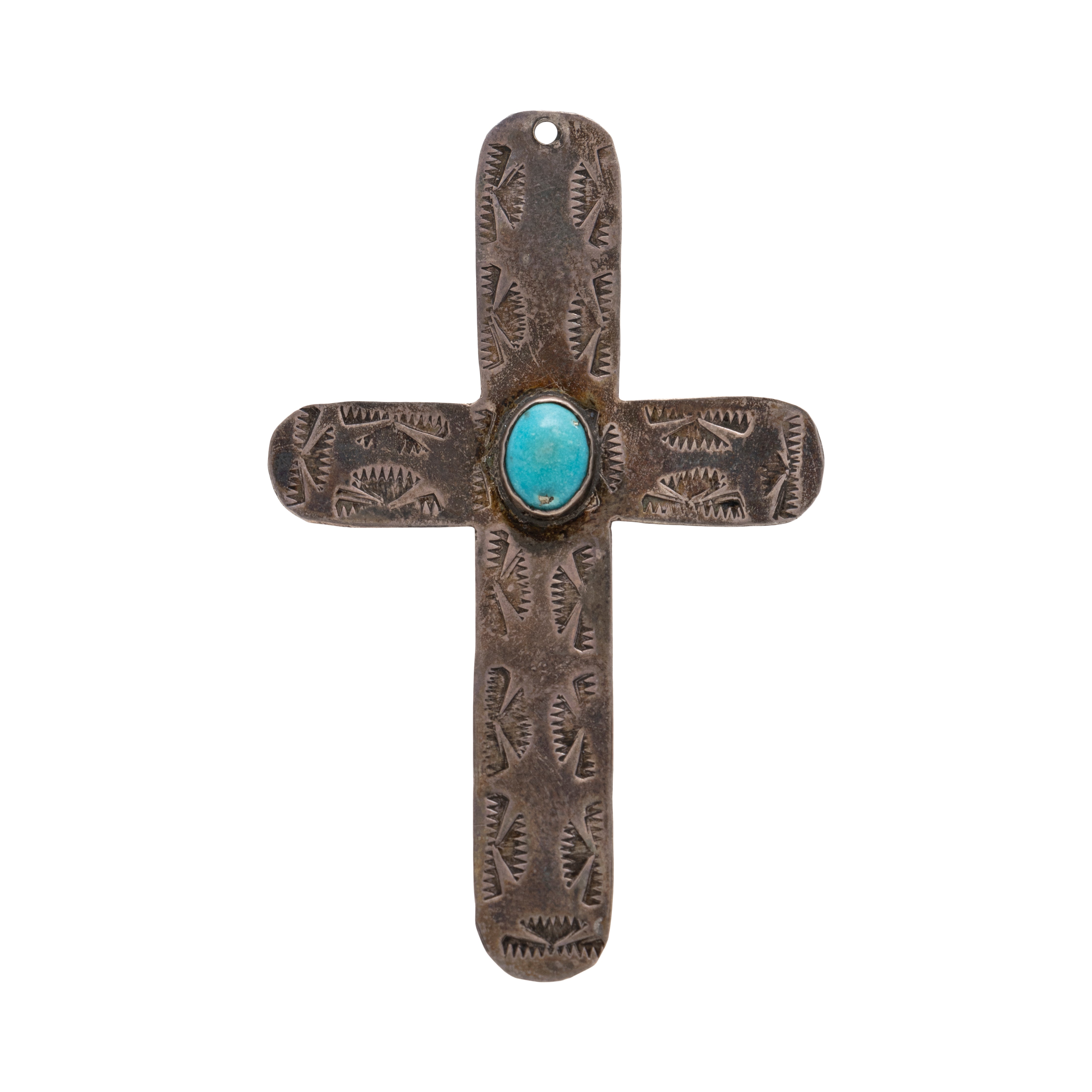 Hand-Stamped Cross Pendant, Jewelry, Necklace, Native