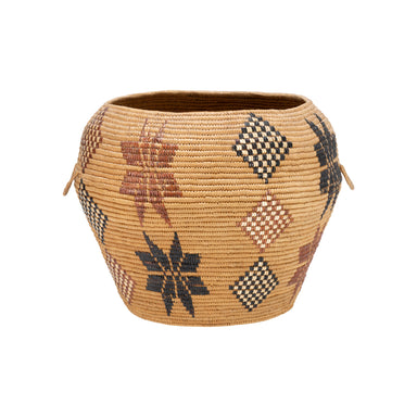 Lillooet Globular Basket, Native, Basketry, Vertical