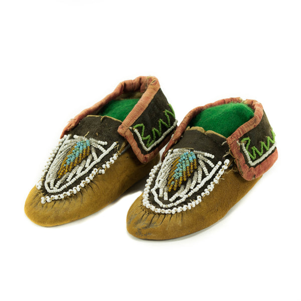 Iroquois Child's Moccasins, Native, Garment, Moccasins