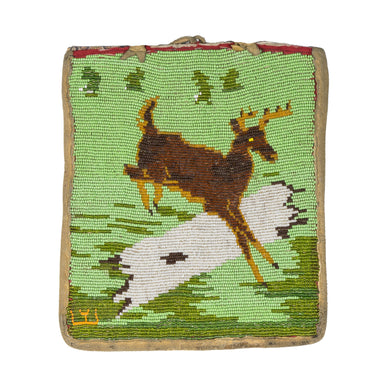 Whitetail Buck Beaded Flat Bag, Native, Bag, Flat Bag