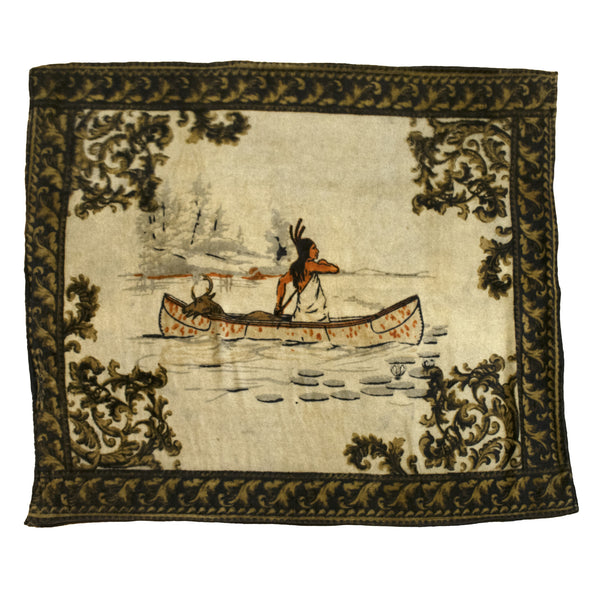 Indian Canoe with Stag Lap Robe, Furnishings, Textiles, Blanket