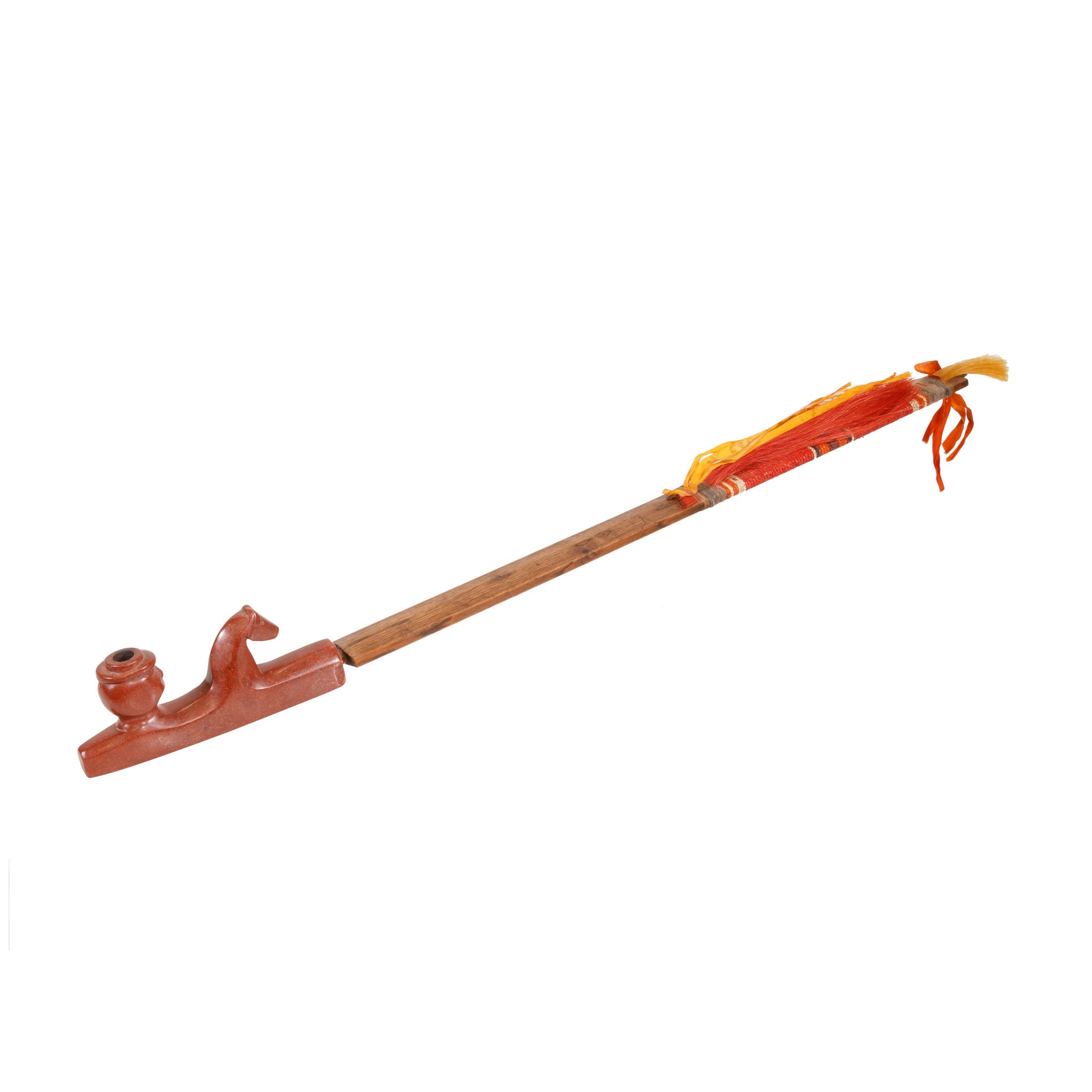 Northern Plains Quilled Pipe, Native, Pipe, Catlinite