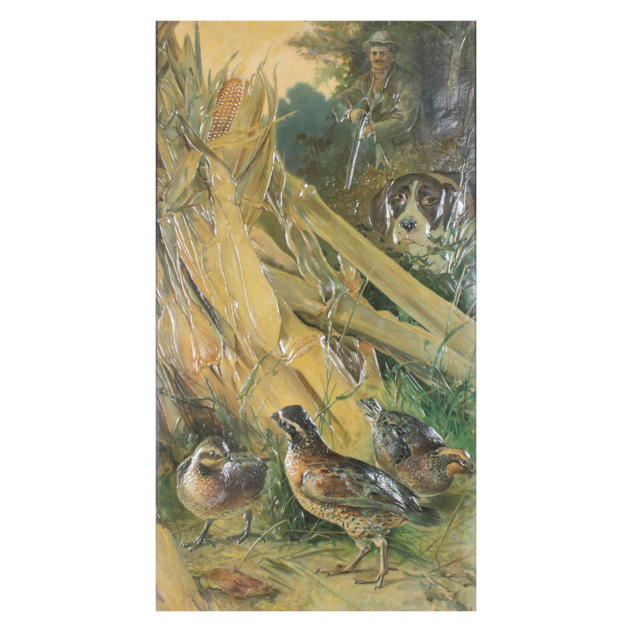 Quail and Setter Embossed Print, Fine Art, Print, Other