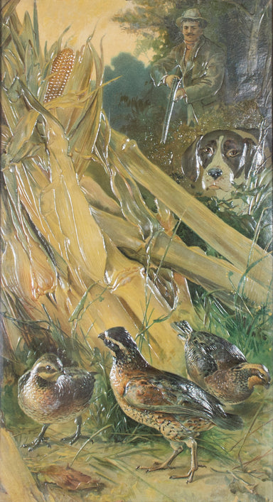 Quail and Setter Embossed Print, Fine Art, Print, Other