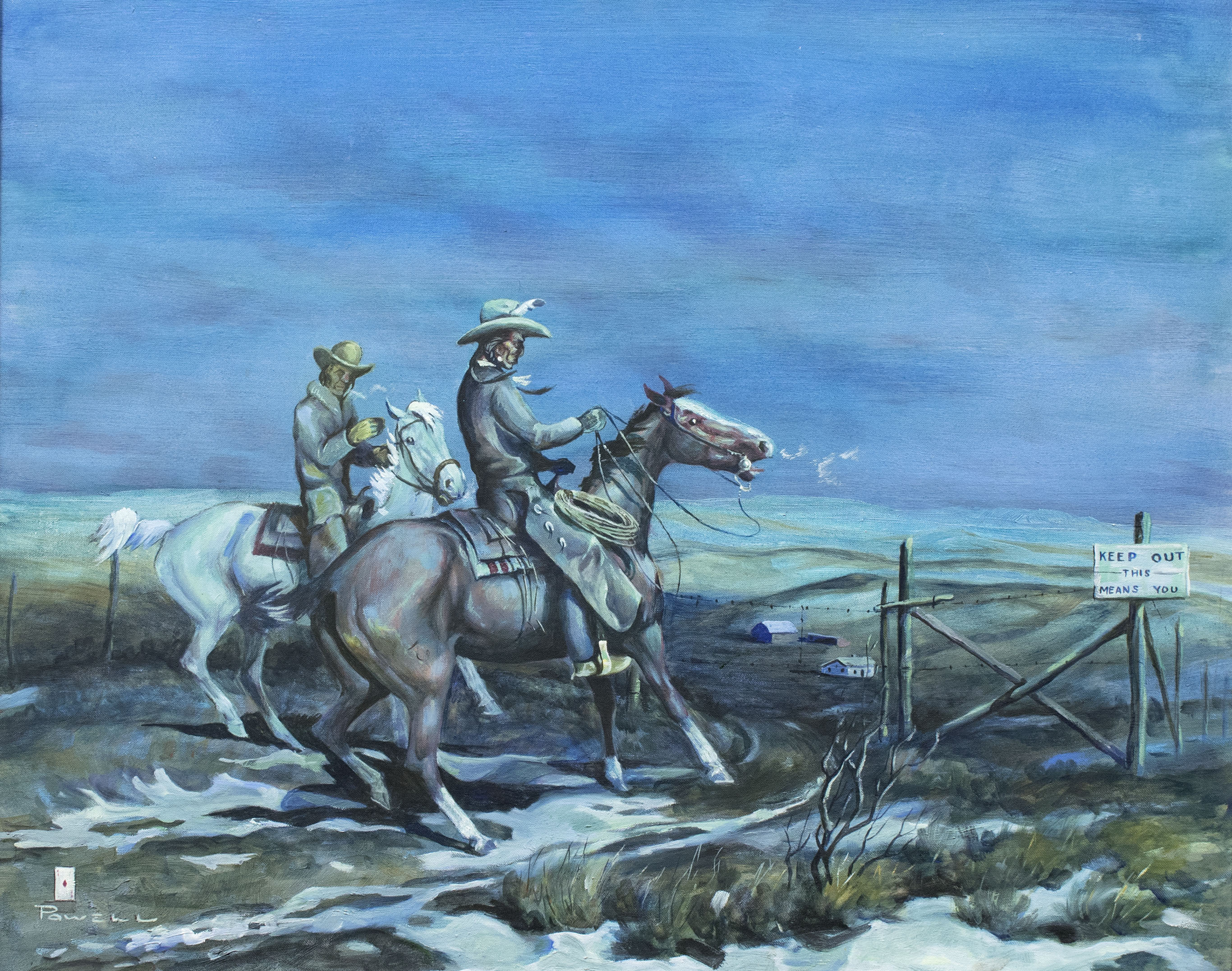 "Keep Out-This Means You" by Ace Powell, Fine Art, Painting, Western