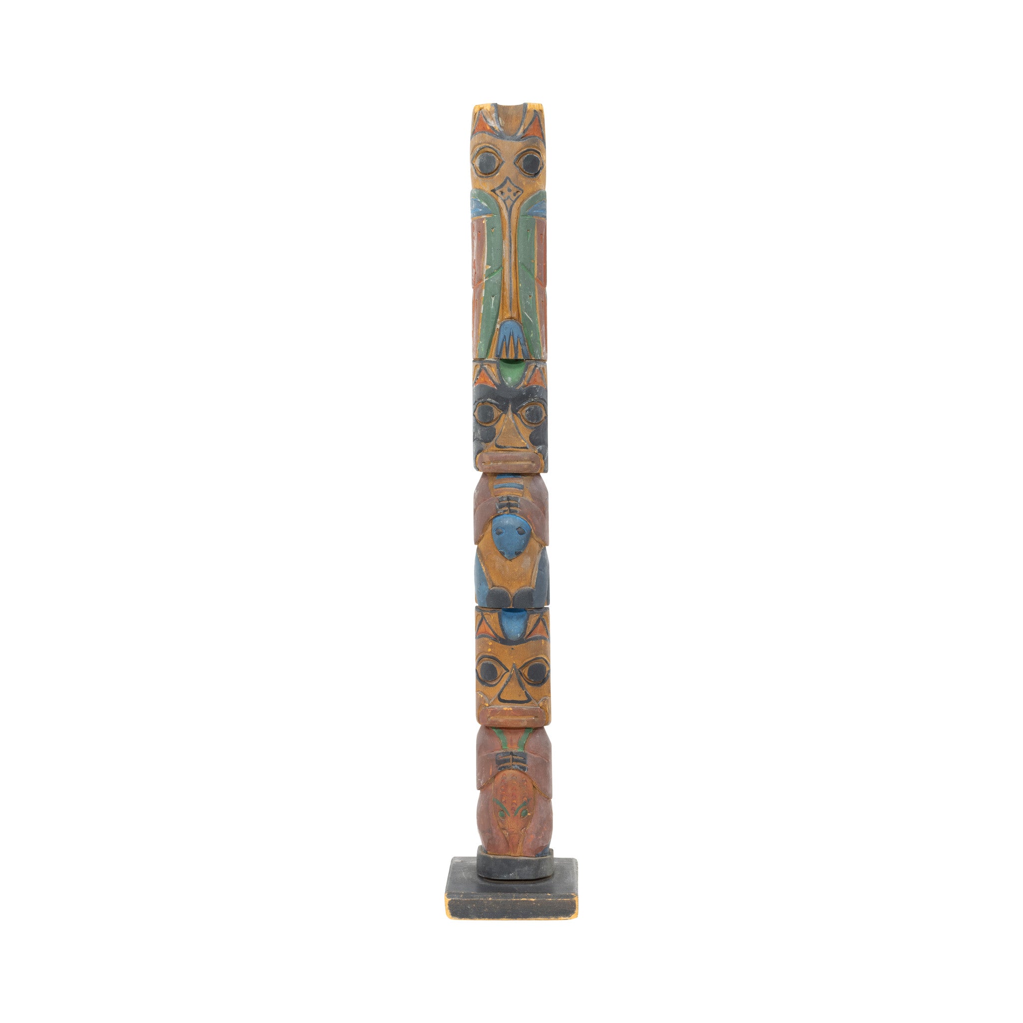 Multifigure Tlingit Totem, Native, Carving, Totem Pole