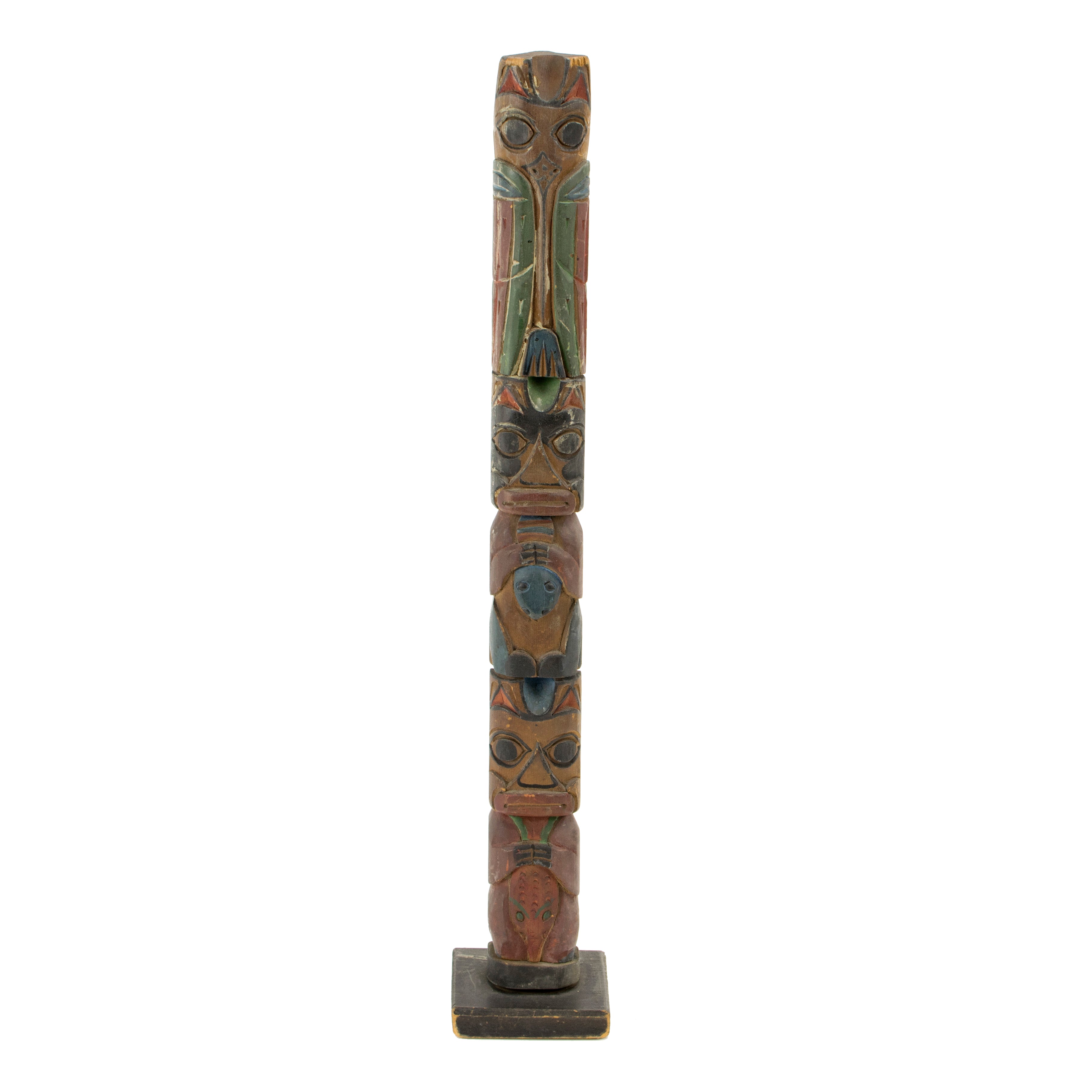 Multifigure Tlingit Totem, Native, Carving, Totem Pole