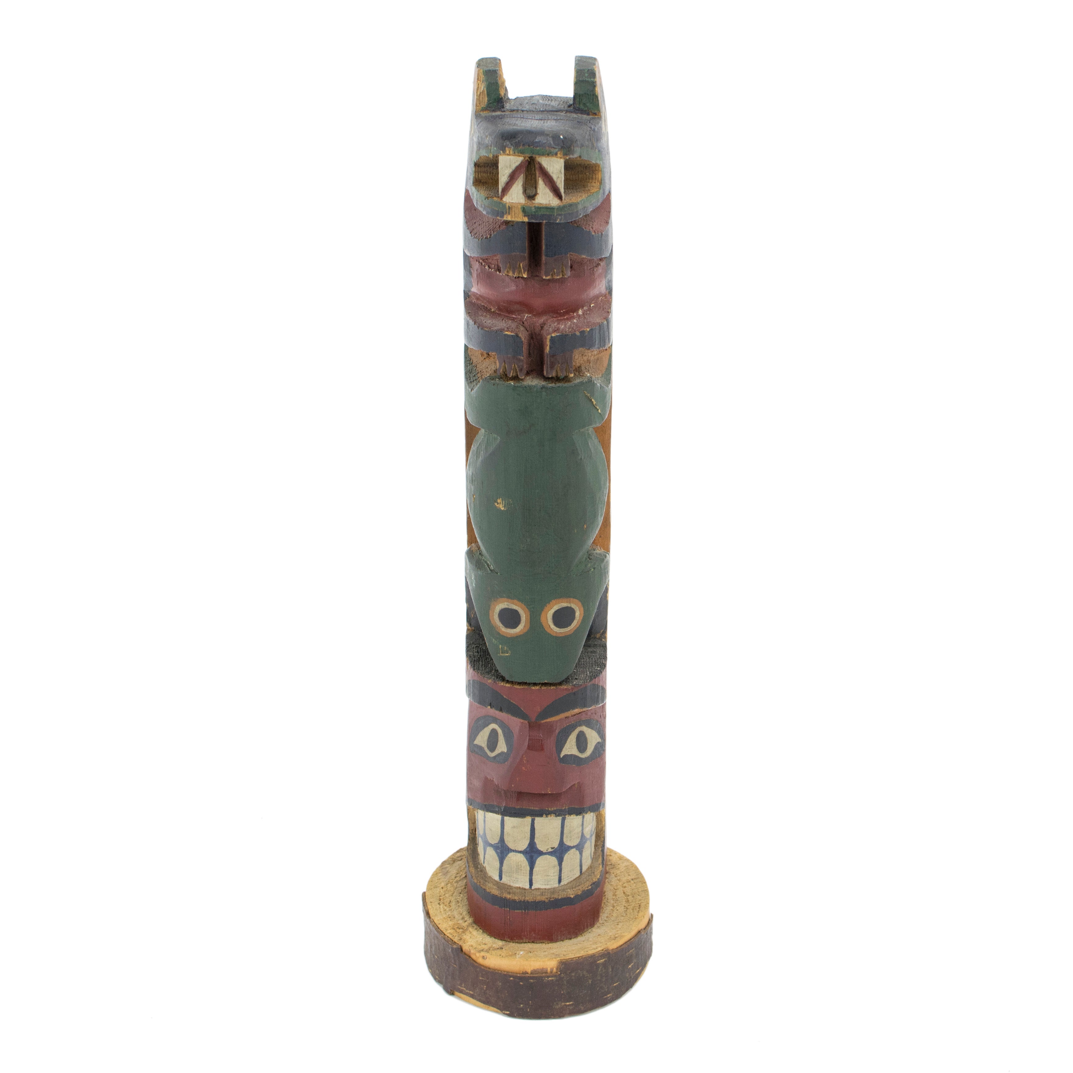 Nuu-chah-nulth Three Figure Totem, Native, Carving, Totem Pole