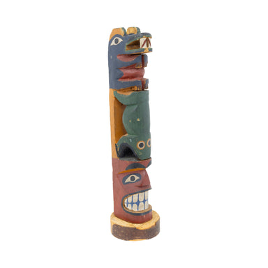 Nuu-chah-nulth Three Figure Totem, Native, Carving, Totem Pole
