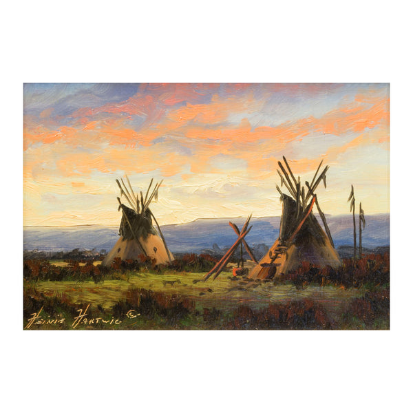 "Sunset" by Heinie Hartwig, Fine Art, Painting, Native American