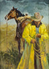 "The Yellow Slicker" by Newman Myrah, Fine Art, Painting, Western