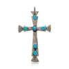 Navajo Sleeping Beauty Turquoise Cross Pendant, Jewelry, Necklace, Native