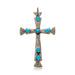 Navajo Sleeping Beauty Turquoise Cross Pendant, Jewelry, Necklace, Native