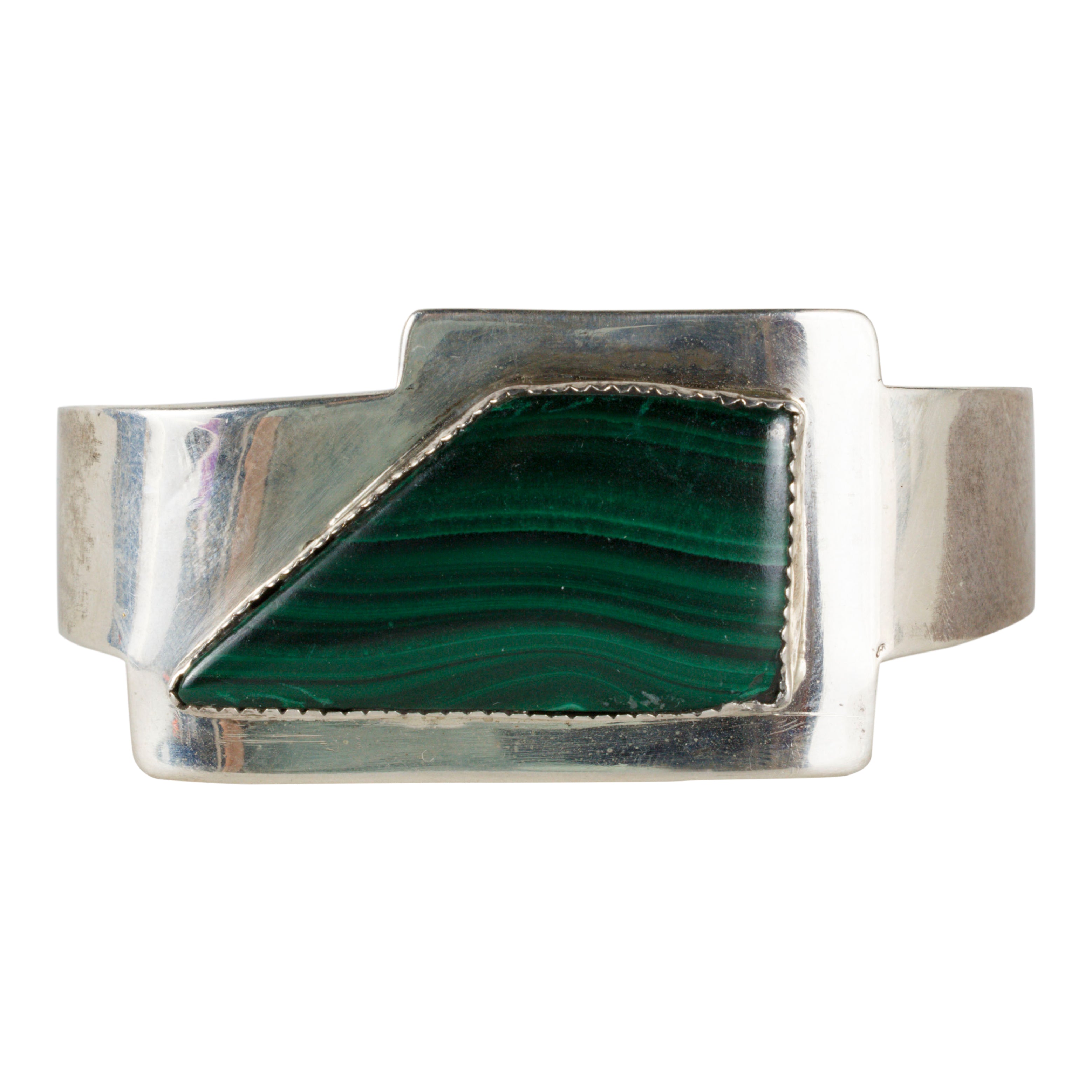 Sterling and Malachite Bracelet, Jewelry, Bracelet, Native