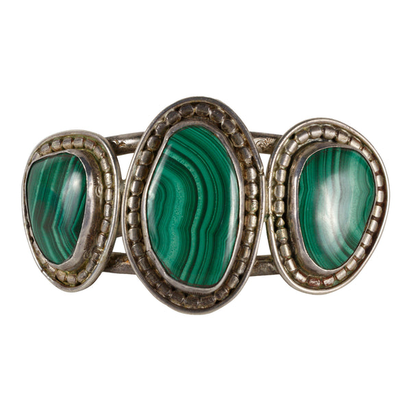 Sterling and Malachite Bracelet, Jewelry, Bracelet, Native
