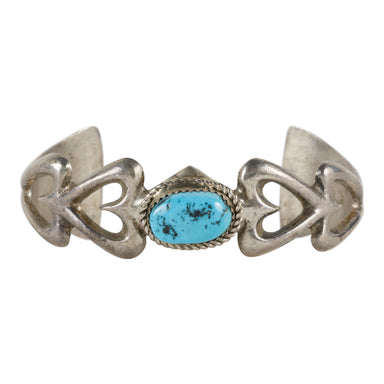 Navajo Turquoise and Hearts Bracelet, Jewelry, Bracelet, Native