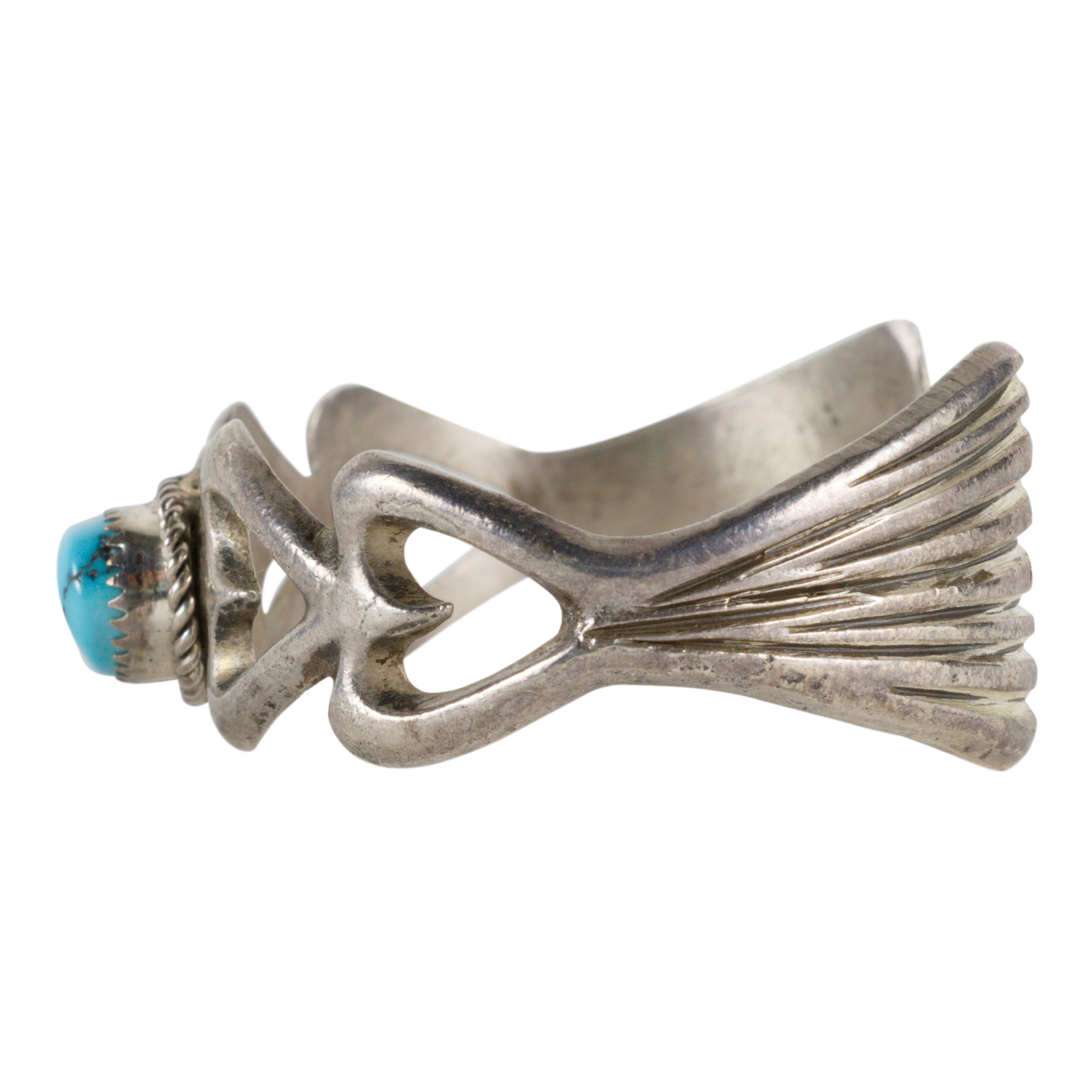 Navajo Turquoise and Hearts Bracelet