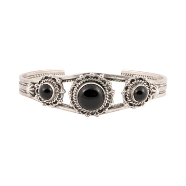 Onyx and Sterling Bracelet, Jewelry, Bracelet, Native