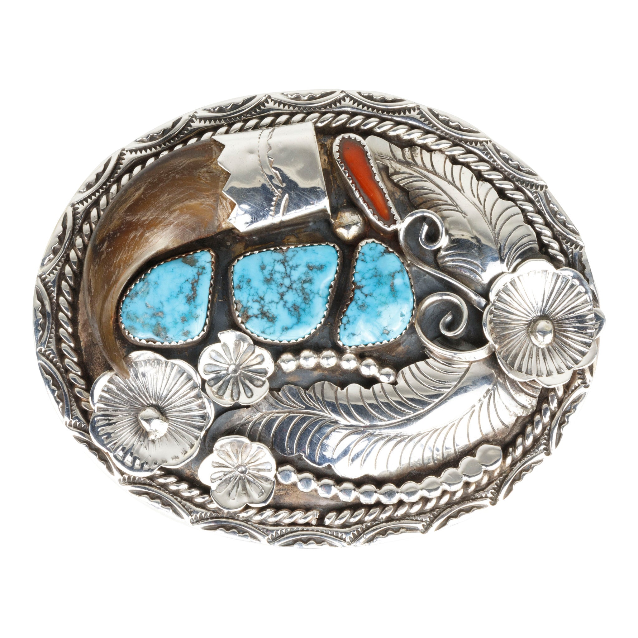 Navajo Bear Claw Belt Buckle, Jewelry, Buckle, Native