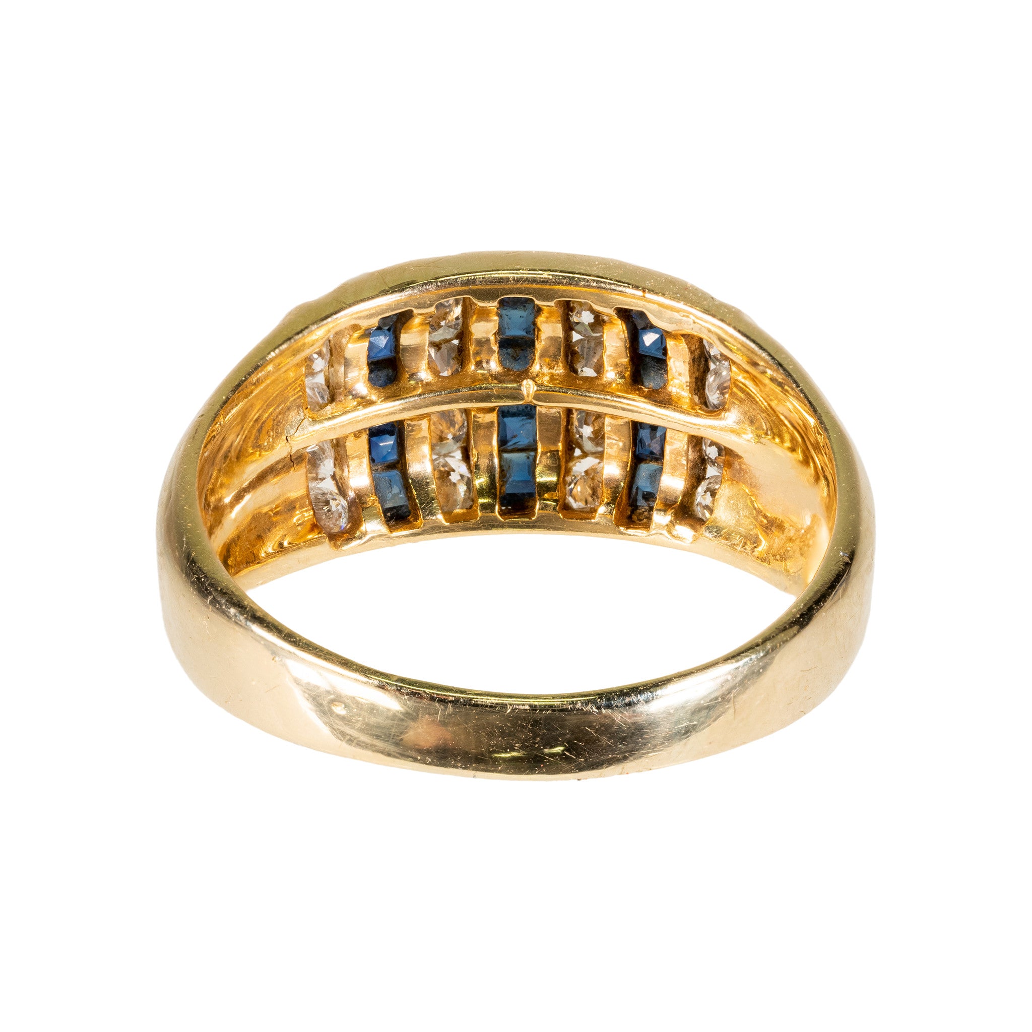 Diamond and Sapphire Yellow Gold Ring