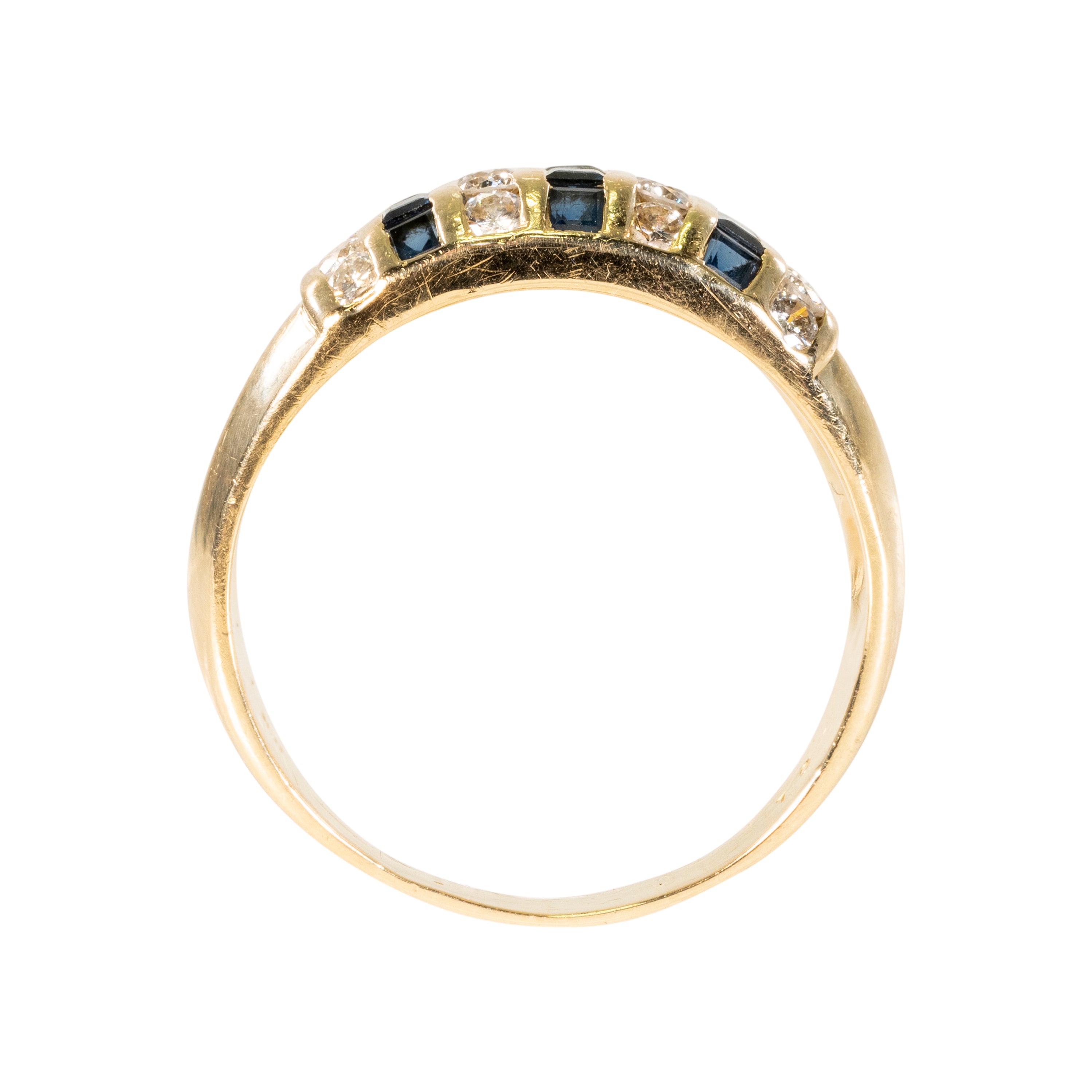 Diamond and Sapphire Yellow Gold Ring