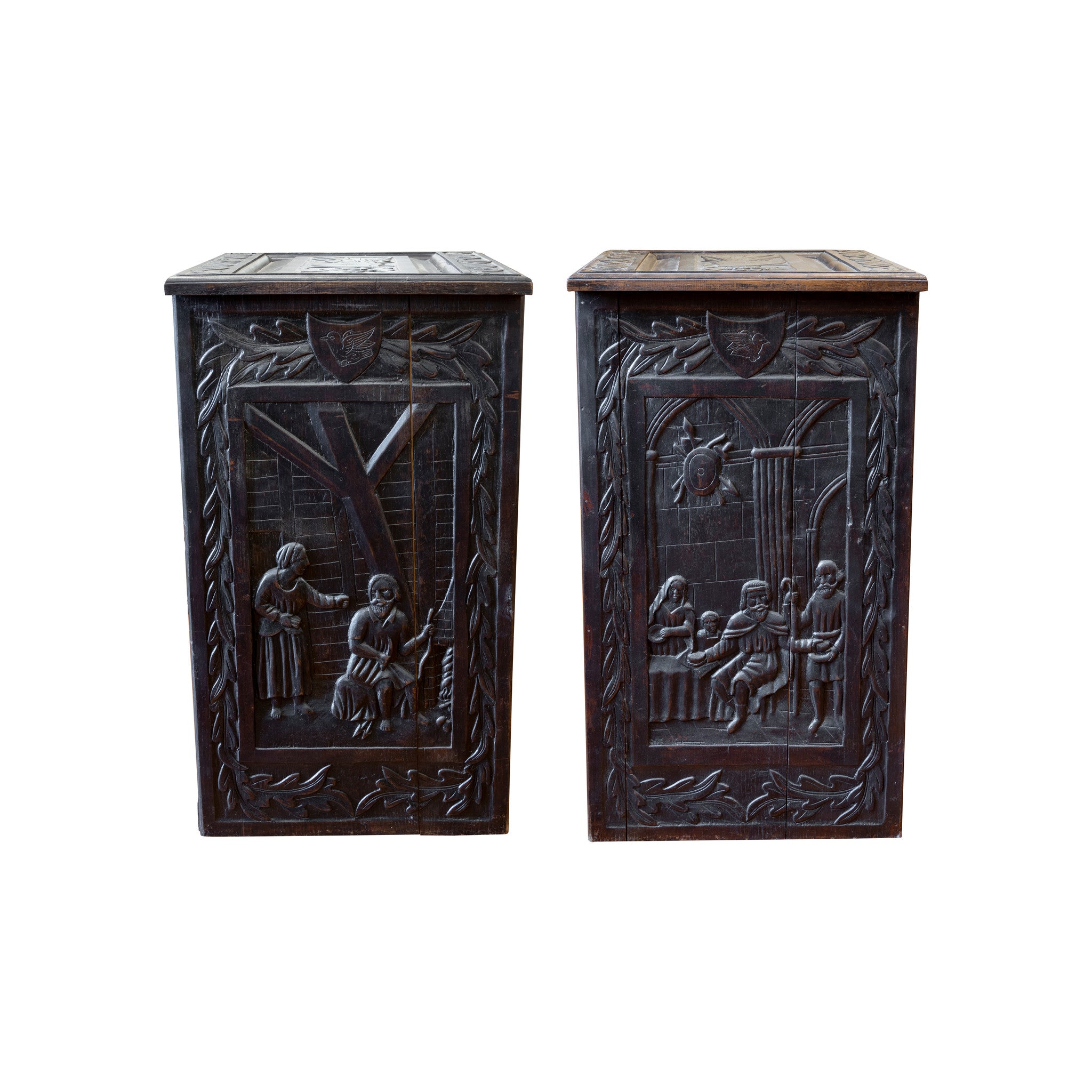 Pair of French Side Tables Matched (Almost)