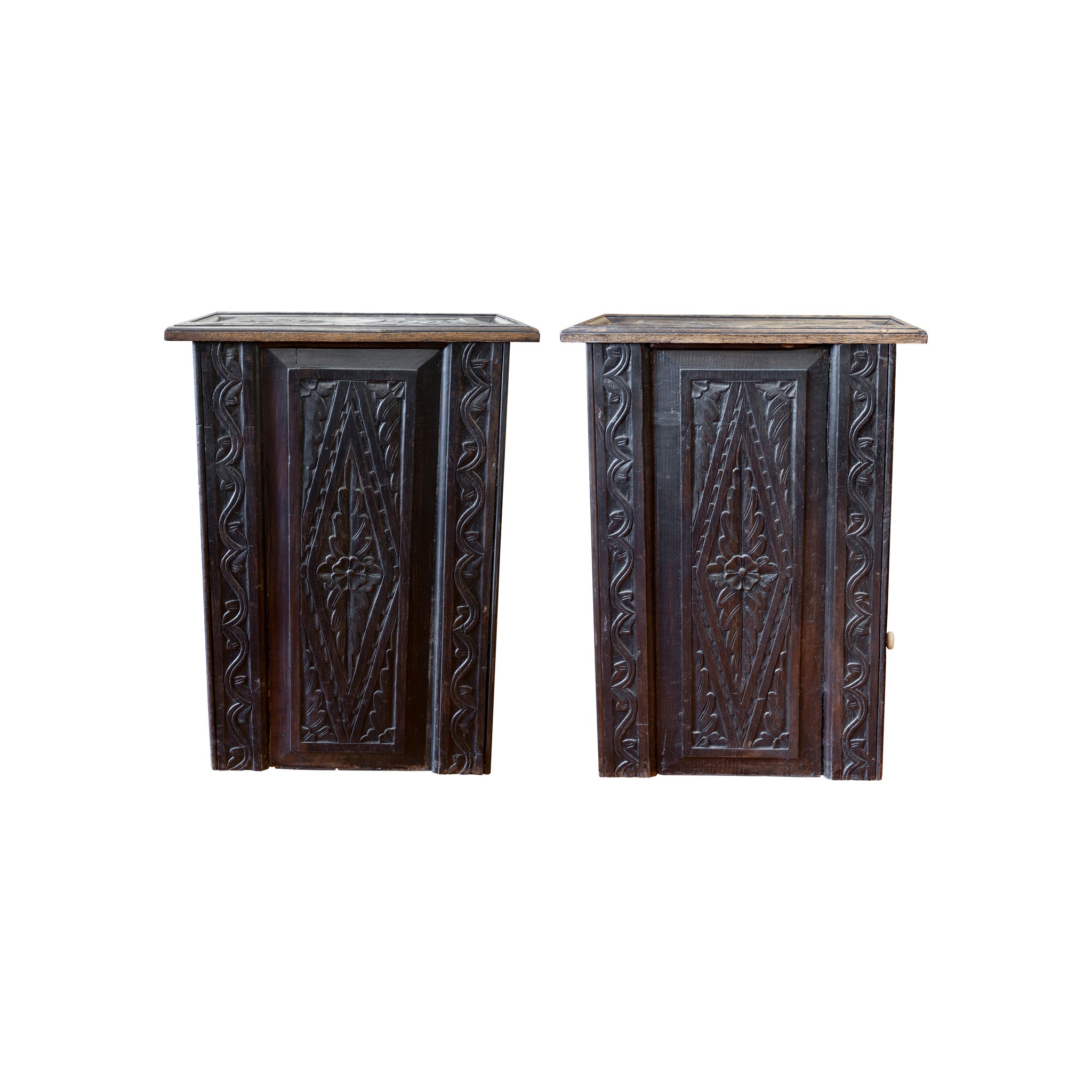 Pair of French Side Tables Matched (Almost)