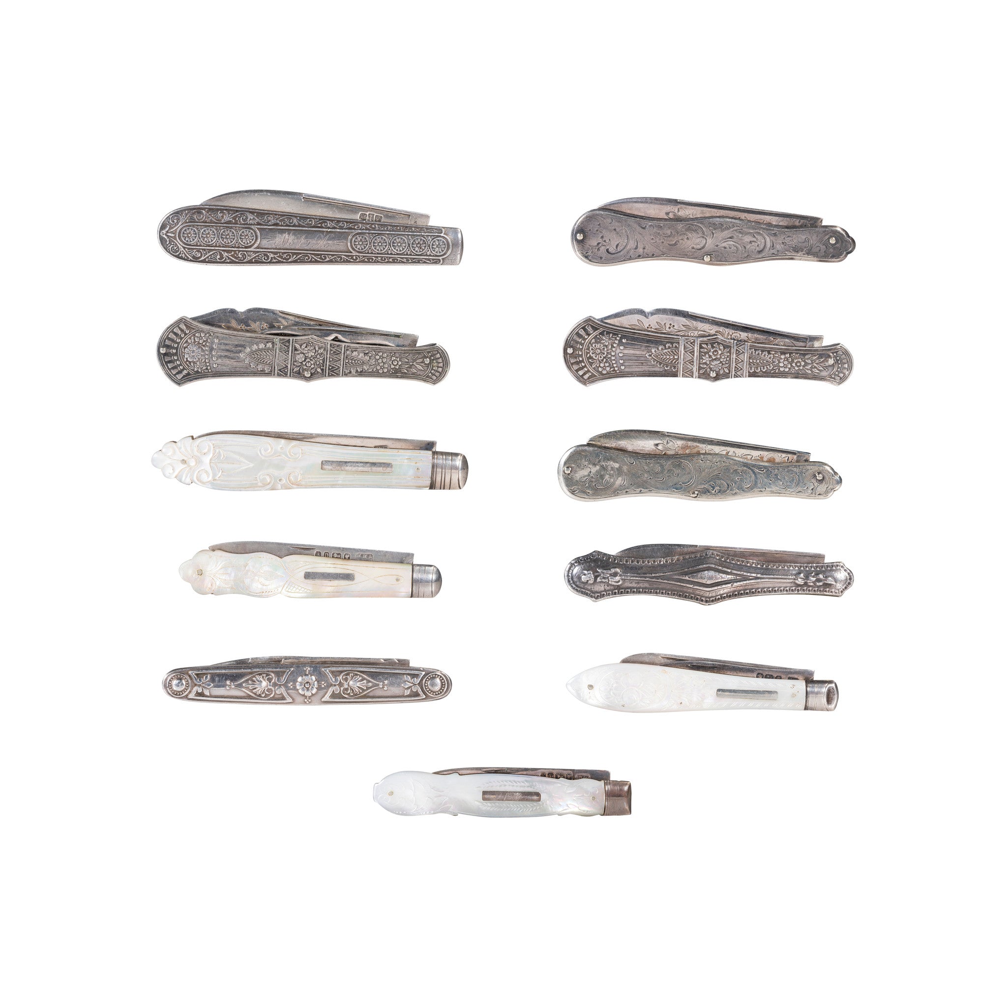 Collection of 11 Sterling Fruit Knives, Furnishings, Kitchen, Other