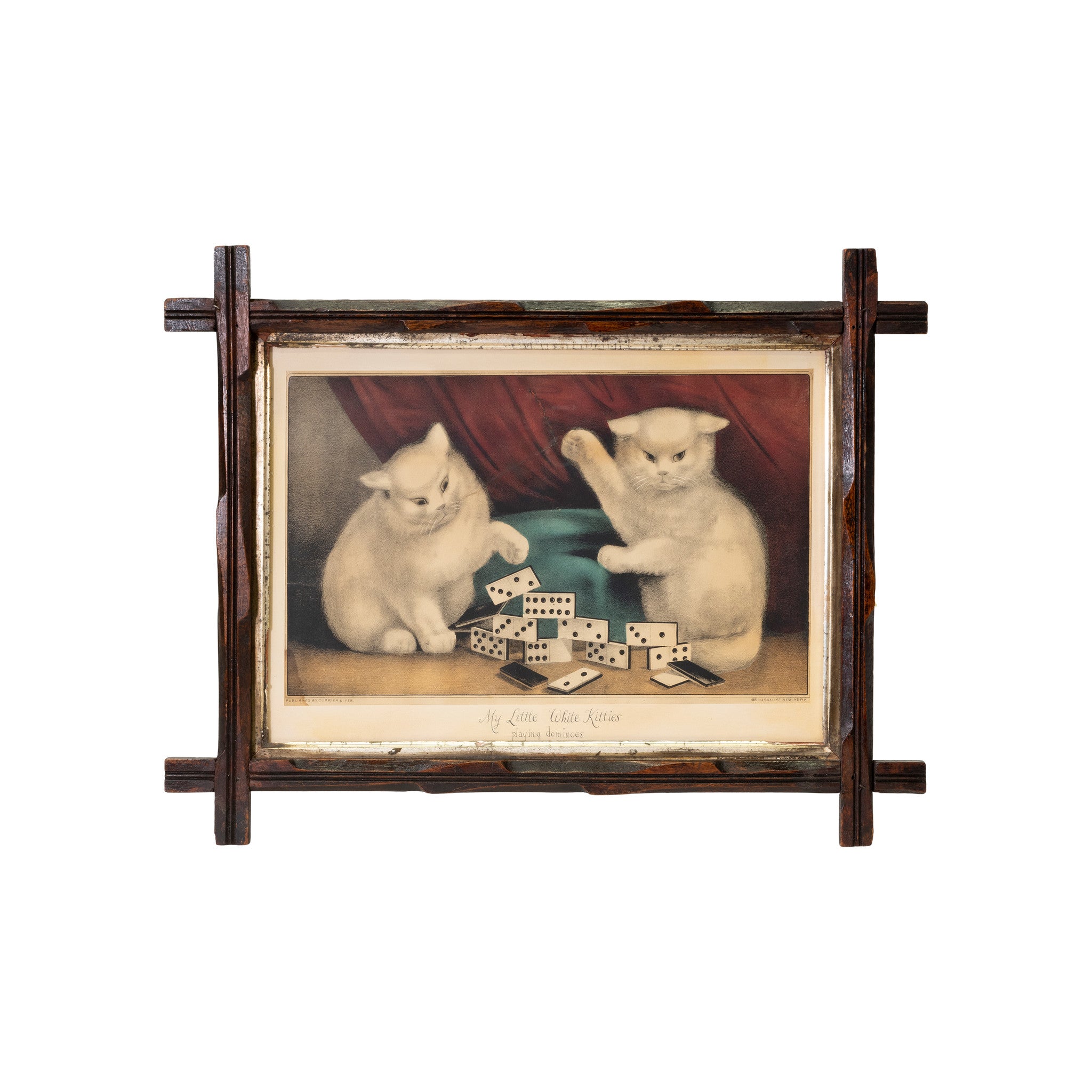 Currier and Ives "My Little White Kitties", Fine Art, Painting, Other