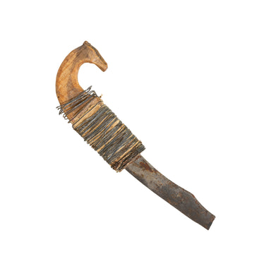 Horse Effigy Crooked Knife, Native, Stone and Tools, Crooked Knife