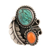 Turquoise and Coral Ring, Jewelry, Ring, Native