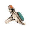 Turquoise and Coral Ring
