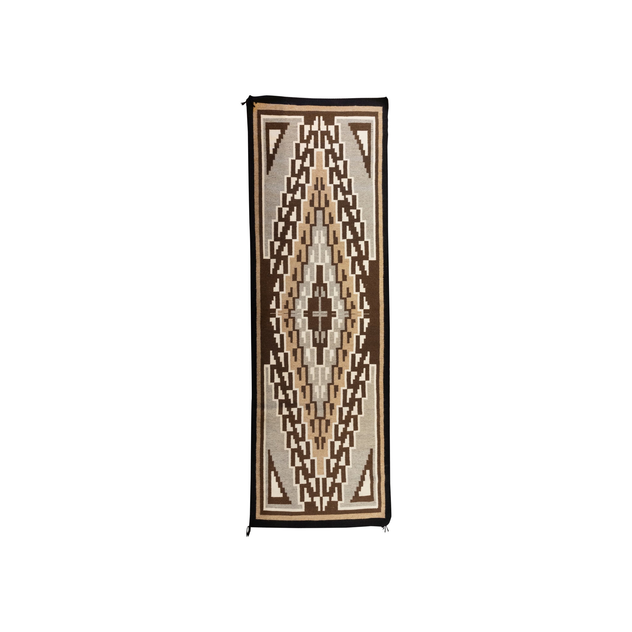 Navajo Two Grey Hills Runner, Native, Weaving, Floor Rug