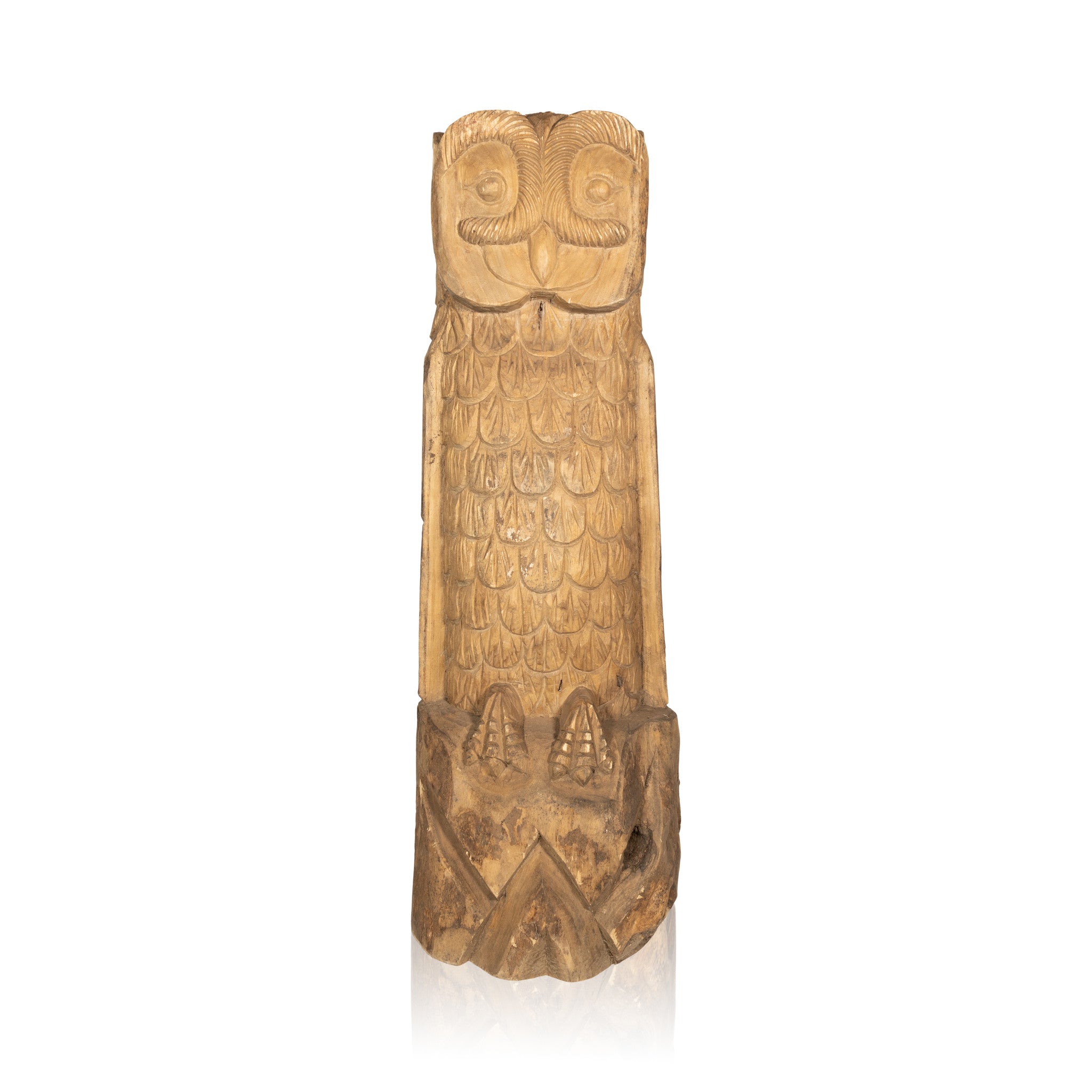 Folky Carved Owl, Furnishings, Decor, Carving