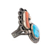 Turquoise and Coral Ring
