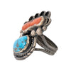 Turquoise and Coral Ring