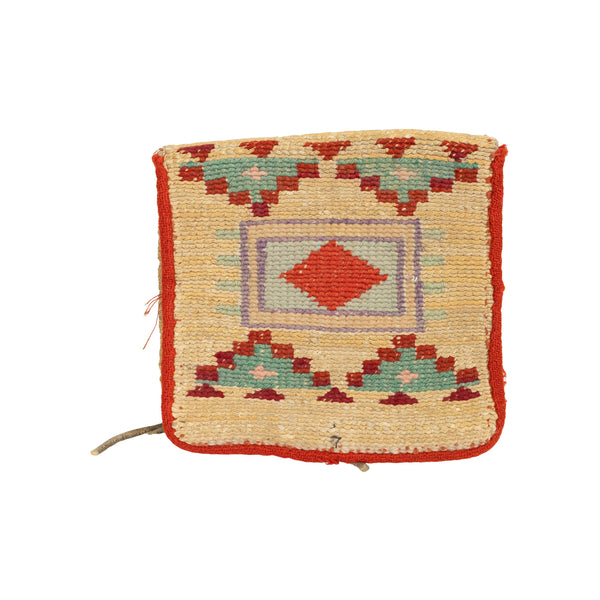 Nez Perce Corn Husk Belt Pouch, Native, Basketry, Corn Husk