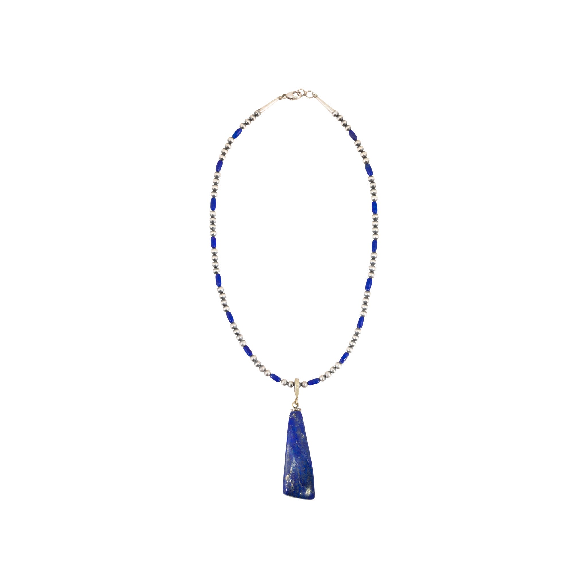 Navajo Lapis and Sterling Necklace, Jewelry, Necklace, Native
