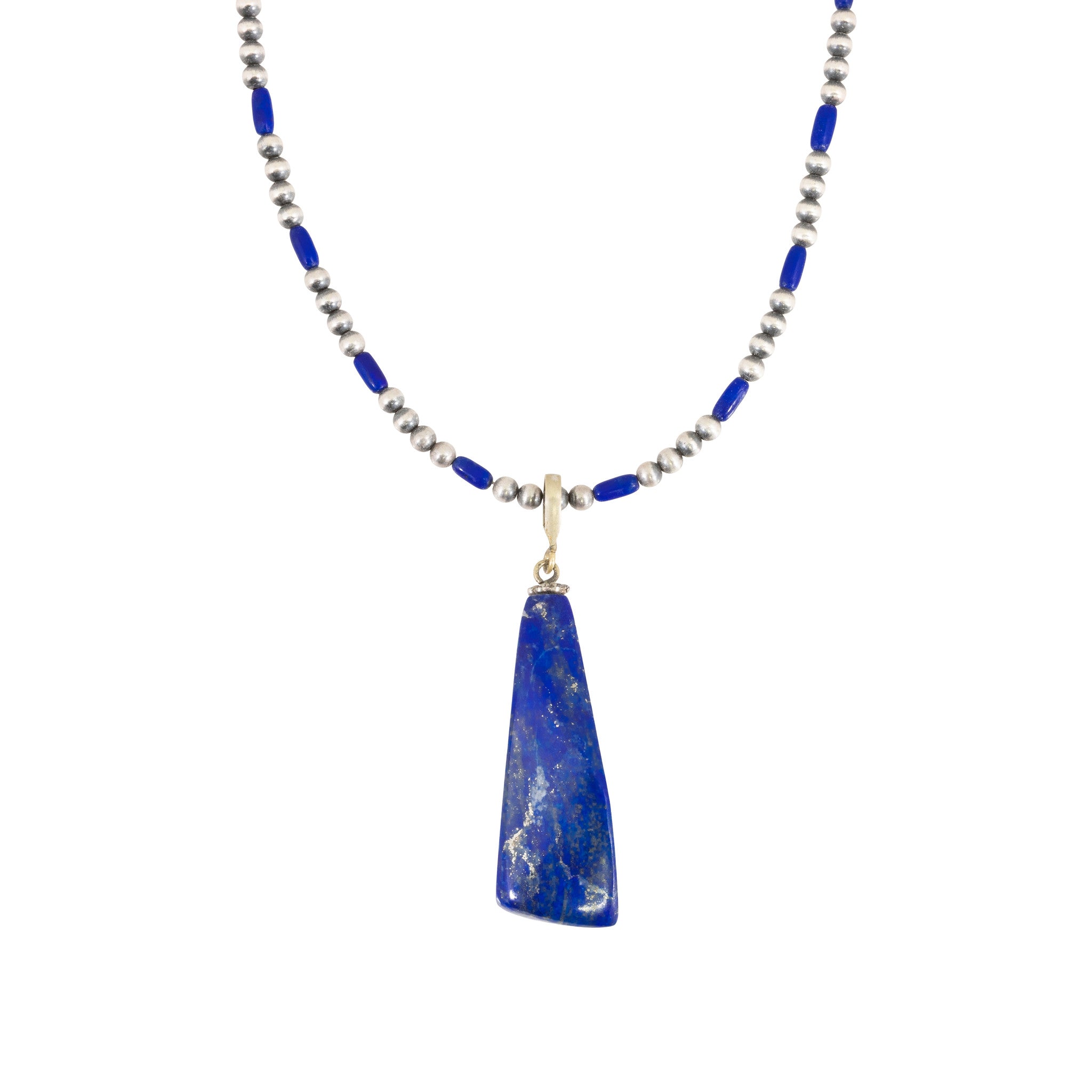 Navajo Lapis and Sterling Necklace