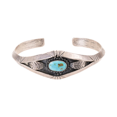 Single Stone Turquoise Bracelet, Jewelry, Bracelet, Native