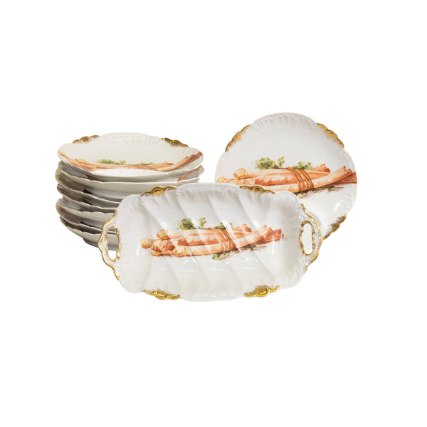French Limoges Asparagus Service for Eight, Furnishings, Dining, Serveware