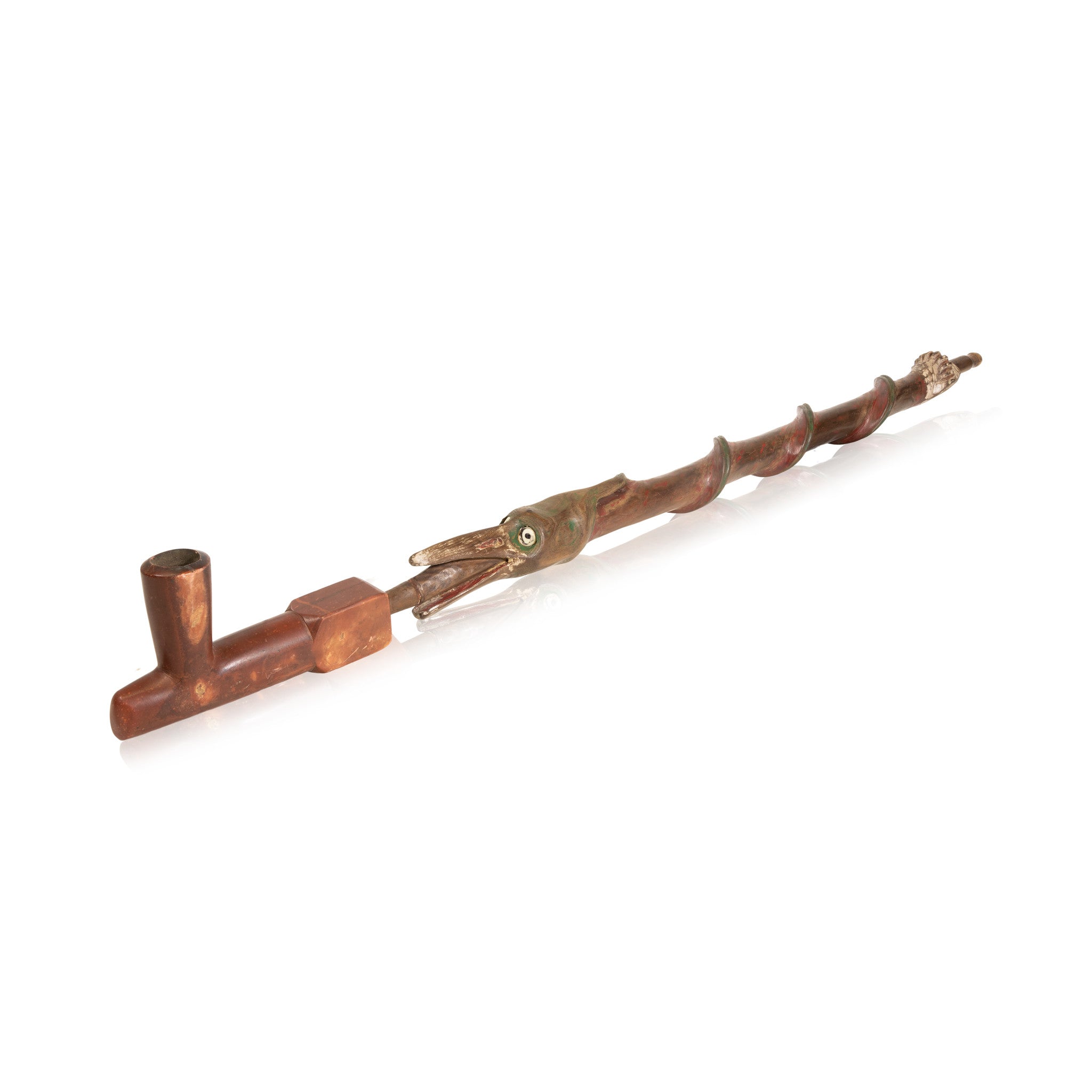 Osage Carved and Figurative Pipe, Native, Pipe, Catlinite