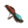 Coral and Turquoise Ring