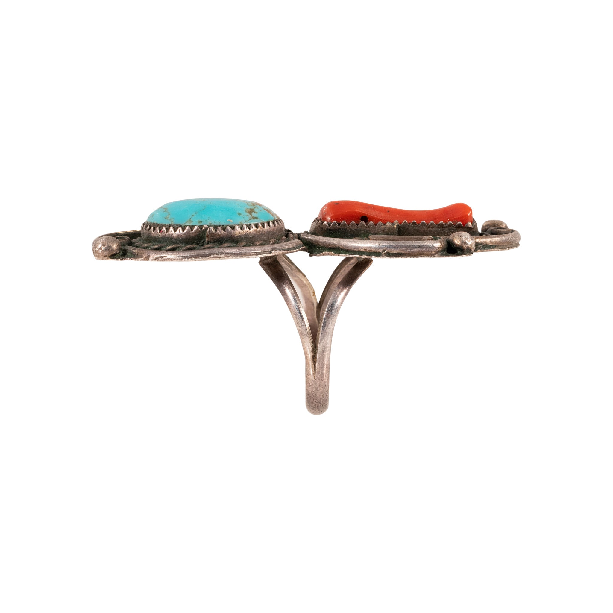 Coral and Turquoise Ring