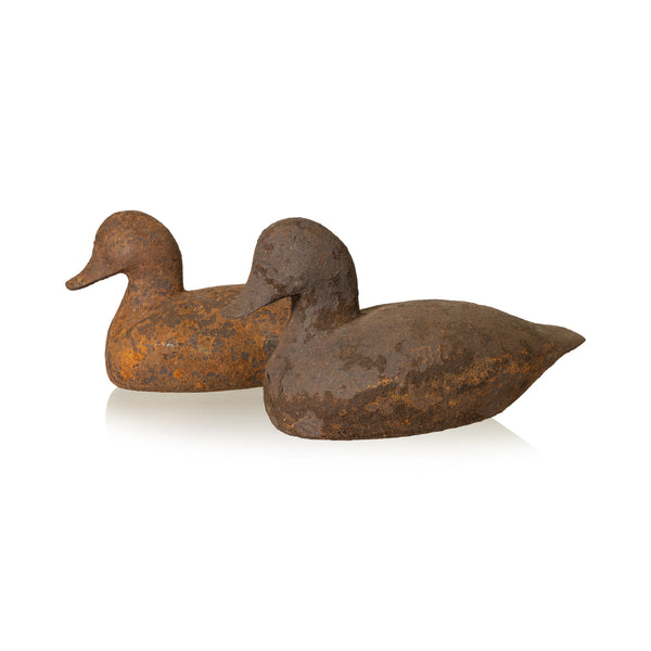 Pair of Cast Iron Ruddy Sink Box Duck Decoys, Sporting Goods, Hunting, Waterfowl Decoy