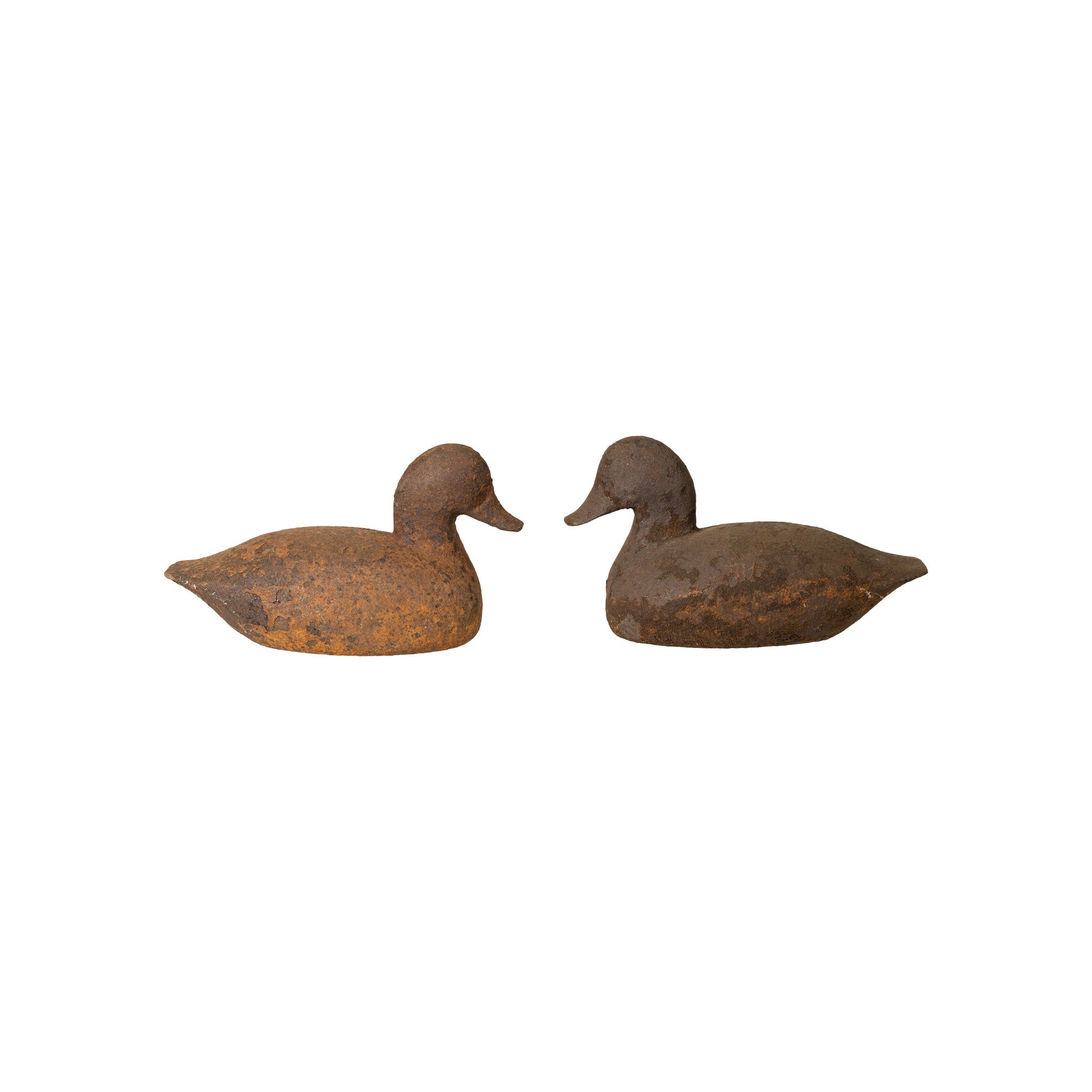 Pair of Cast Iron Ruddy Sink Box Duck Decoys