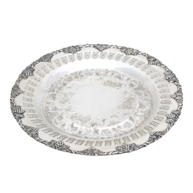 Silver Tray with Grape and Vine Motif, Furnishings, Dining, Serveware