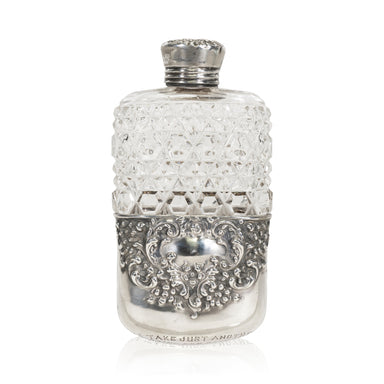 Glass and Sterling Flask, Furnishings, Barware, Flask